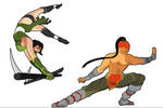 Akali and lee sin, flat colors by nfouque