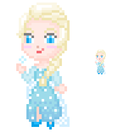 Elsa (Frozen) pixel details