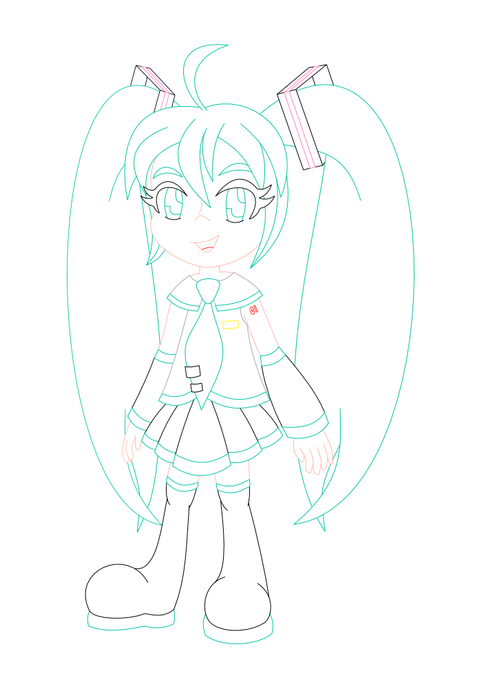 Miku color lineart