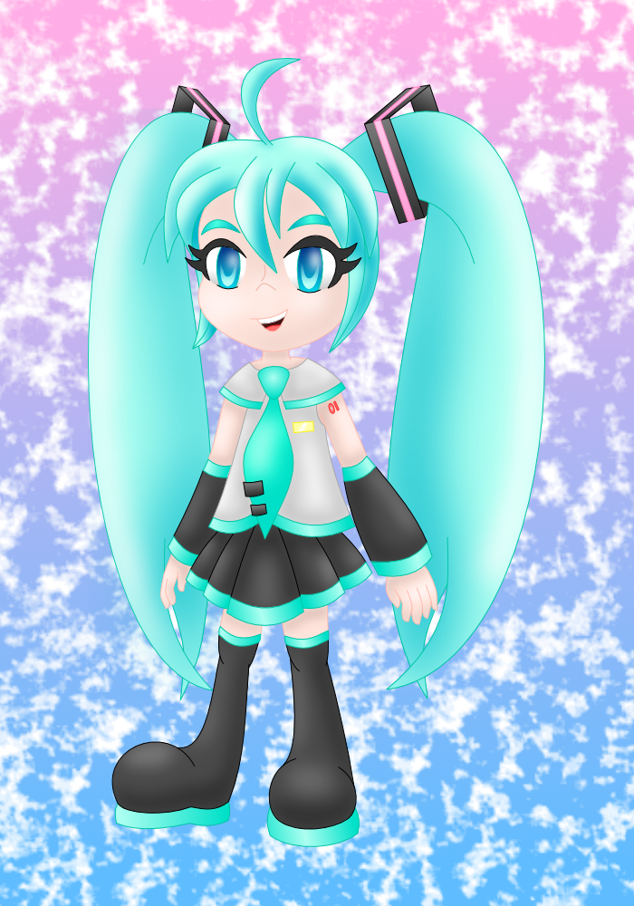 Vocaloid Miku Hatsune colored