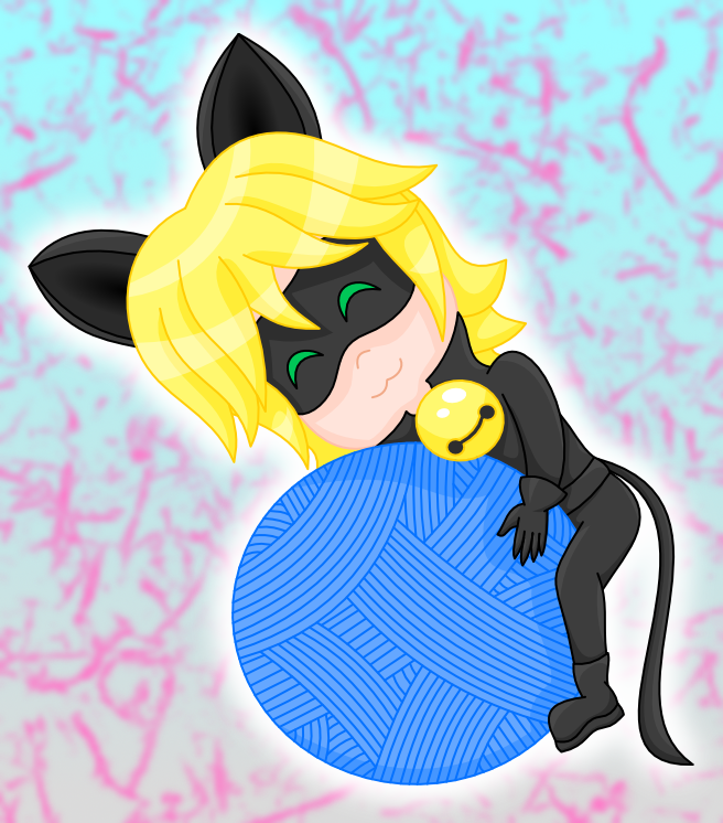 Chat Noir ball of yarn