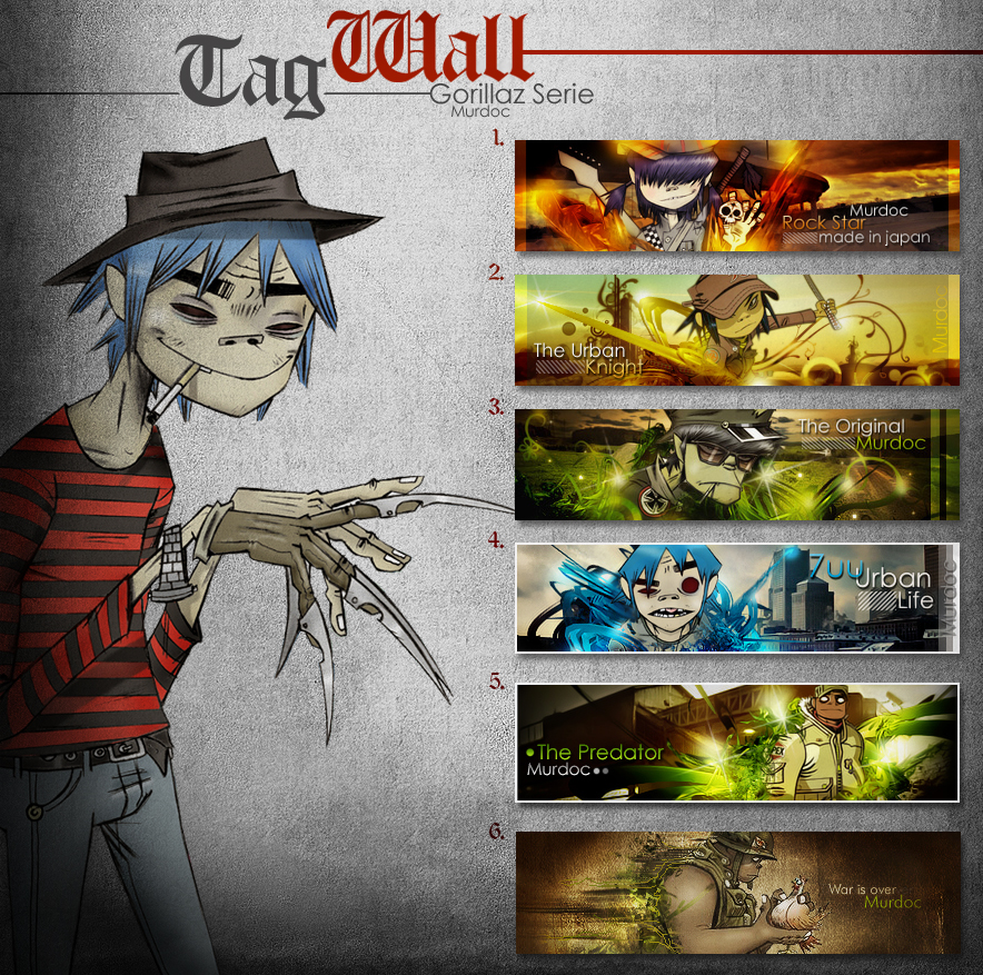 Tag Wall: Gorillaz