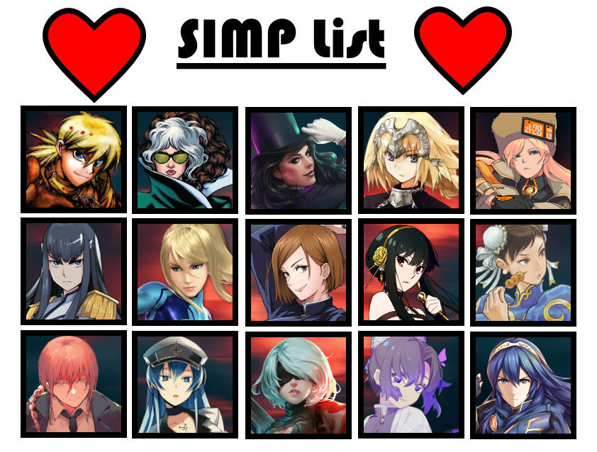 My Simp List by CRINGEBOI88 on DeviantArt