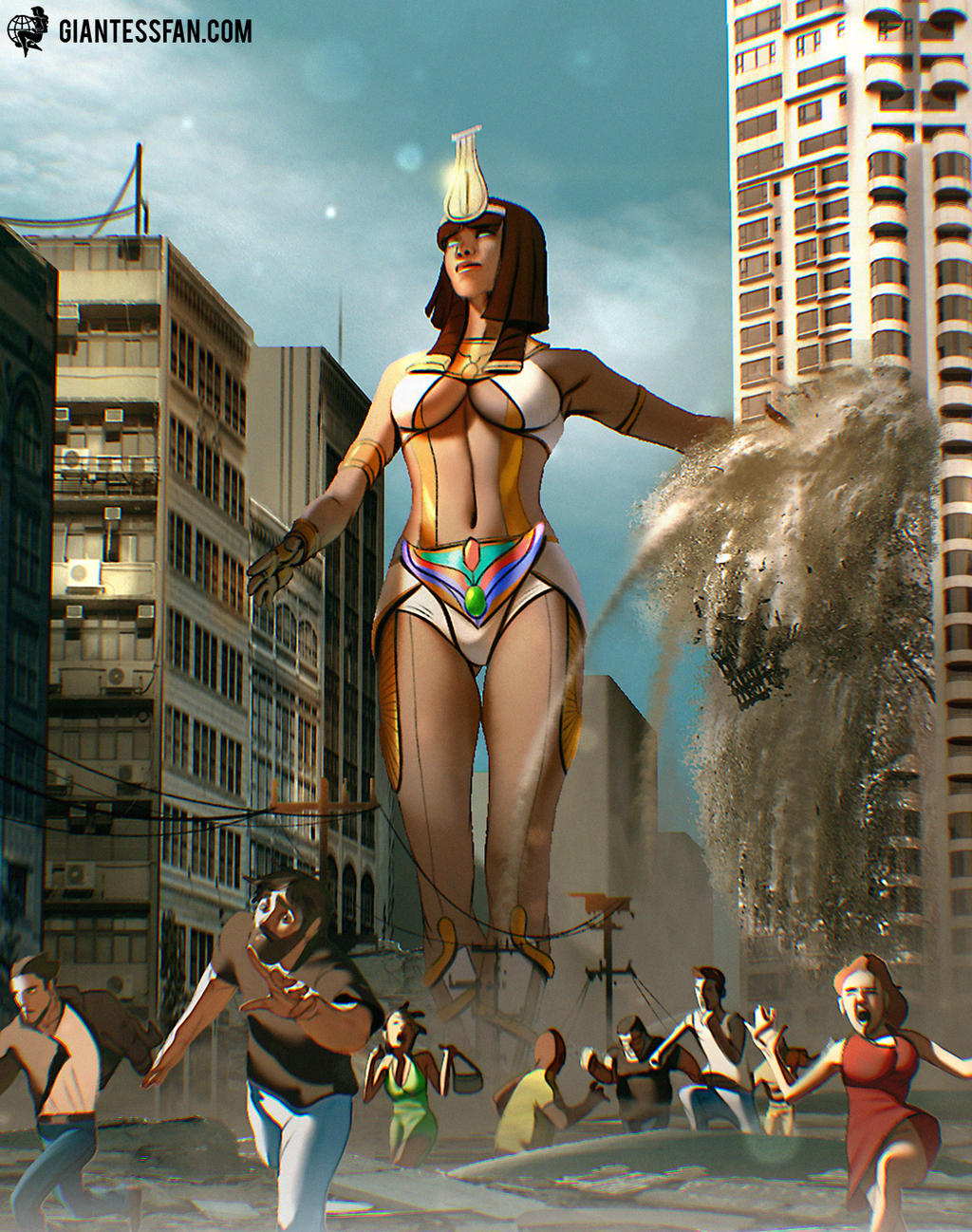 Giantess Egyptian Goddess by giantess-fan-comics on DeviantArt
