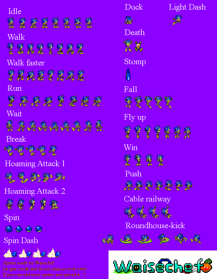 Jet Set Sonic Spritesheet by Waisechef on DeviantArt