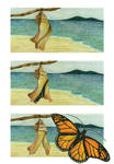 Monarch butterfly scene by JennyHaslimeier