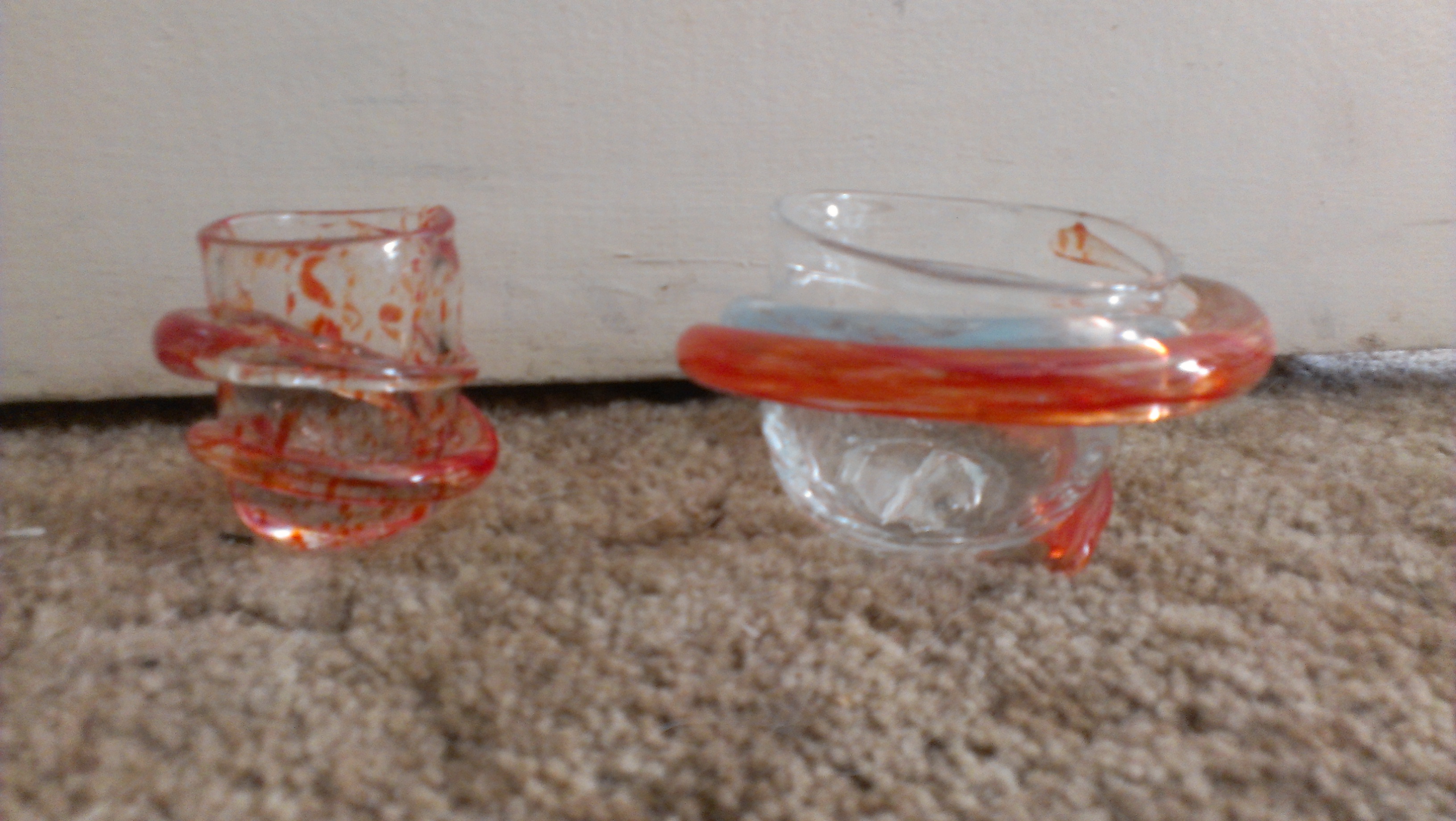 Blown Glass: Big Shot Glass and Little Bowl