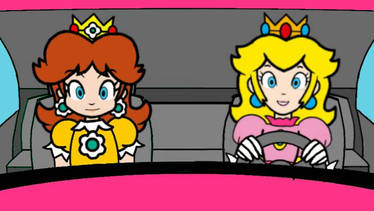 Peach and Daisy Taking a Drive