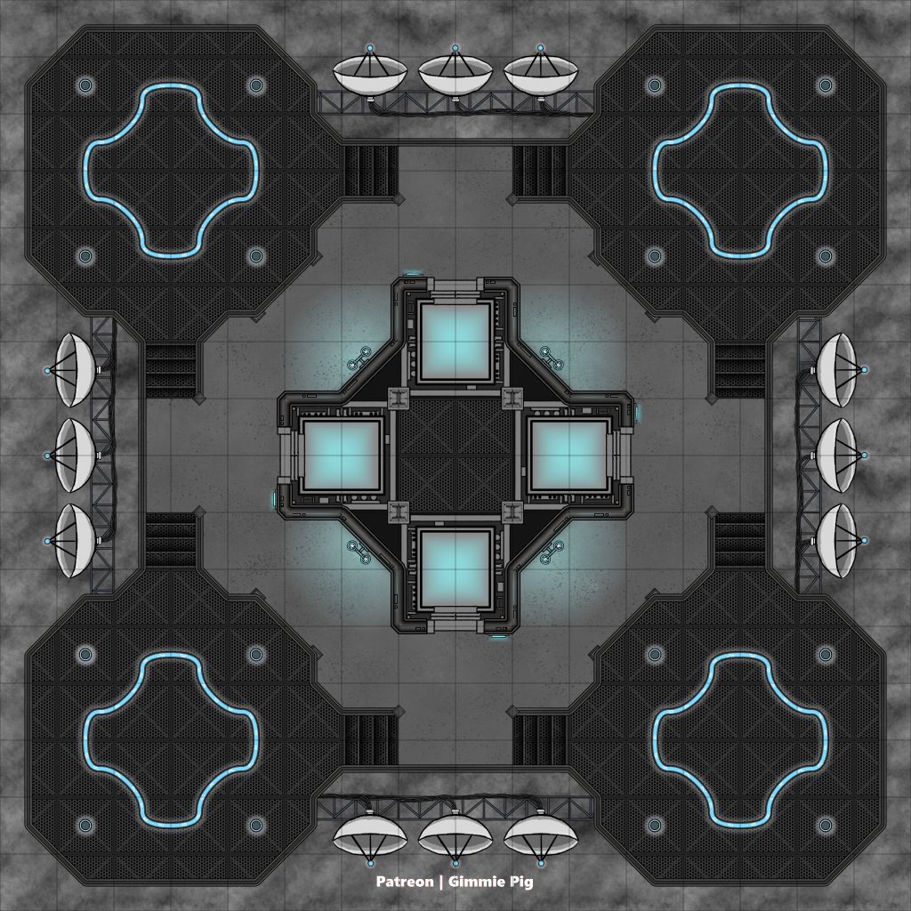Tactical Map Rooftops Sci-fi Battlemap 04 - Rooftop by sayosen on DeviantArt