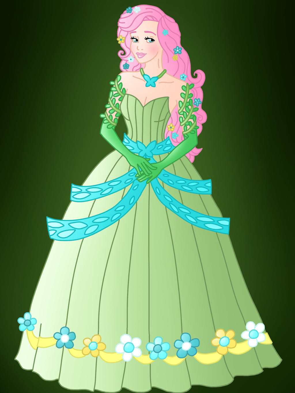 fluttershy green dress Grand Galloping Gala Fluttershy! You voted for it and here she is! Fluttershy in all of her flutterglory She's my favorite design in pony form so I was VERY scared