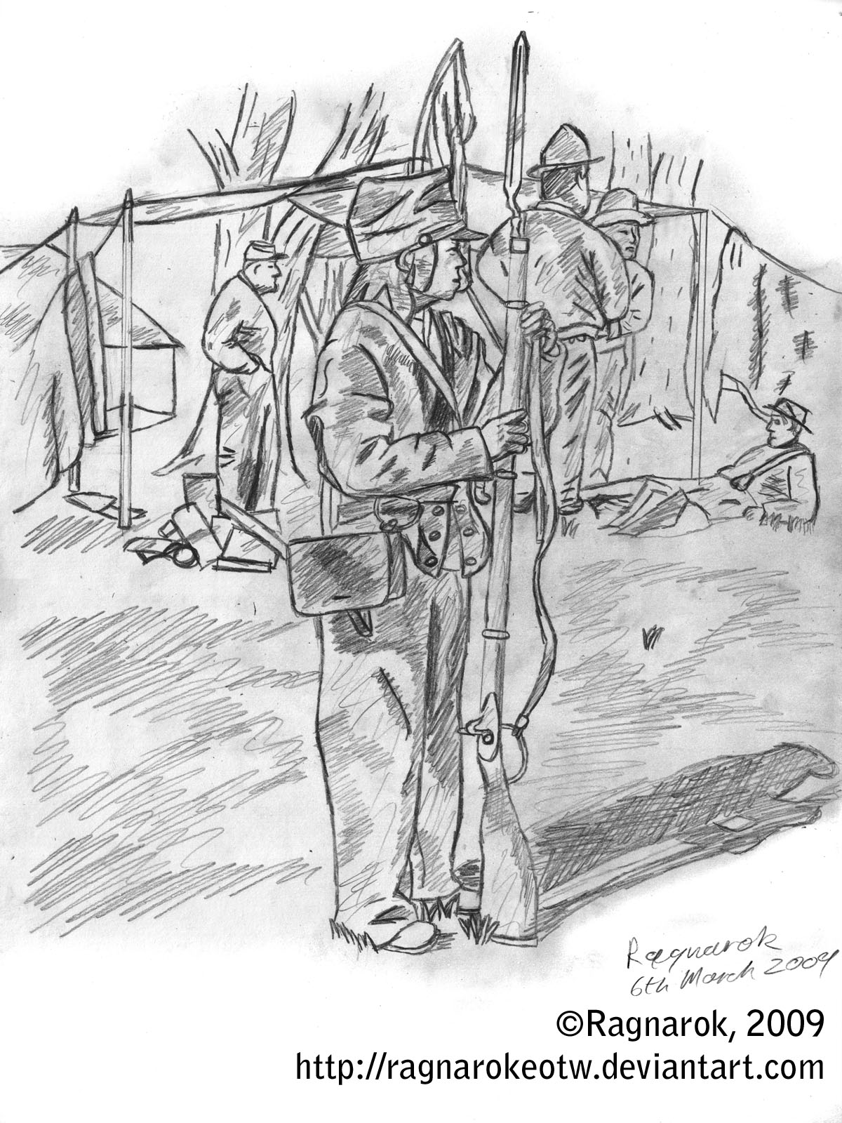 Confederate sentry sketch