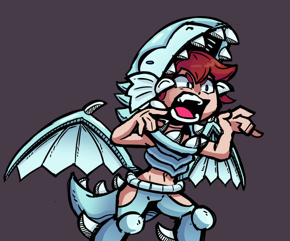 Blue Eyes White Dragon Girl (Colored Sketch) by ConCaerus on DeviantArt