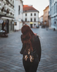 Walking through an empty city