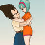 Vegeta and Bulma flying...