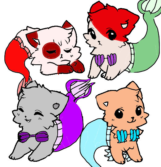 Mer-cat Kitten Adoptables by Digital-Reindeer on DeviantArt