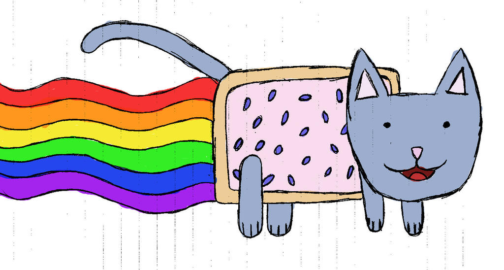 Nyan Color Nyan Cat Lineart In Color by Tufulolo on DeviantArt