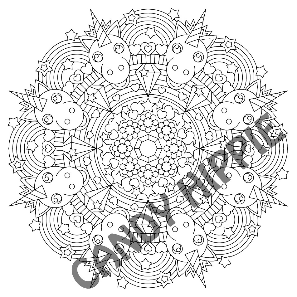 Download Rainbow Unicorn mandala coloring page by candy-hippie on DeviantArt