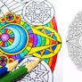 Time Vajra mindfulness mandala coloring page