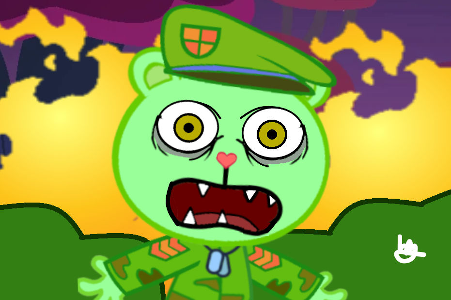 Flippy Scared Happy Tree Friends Evil Flippy