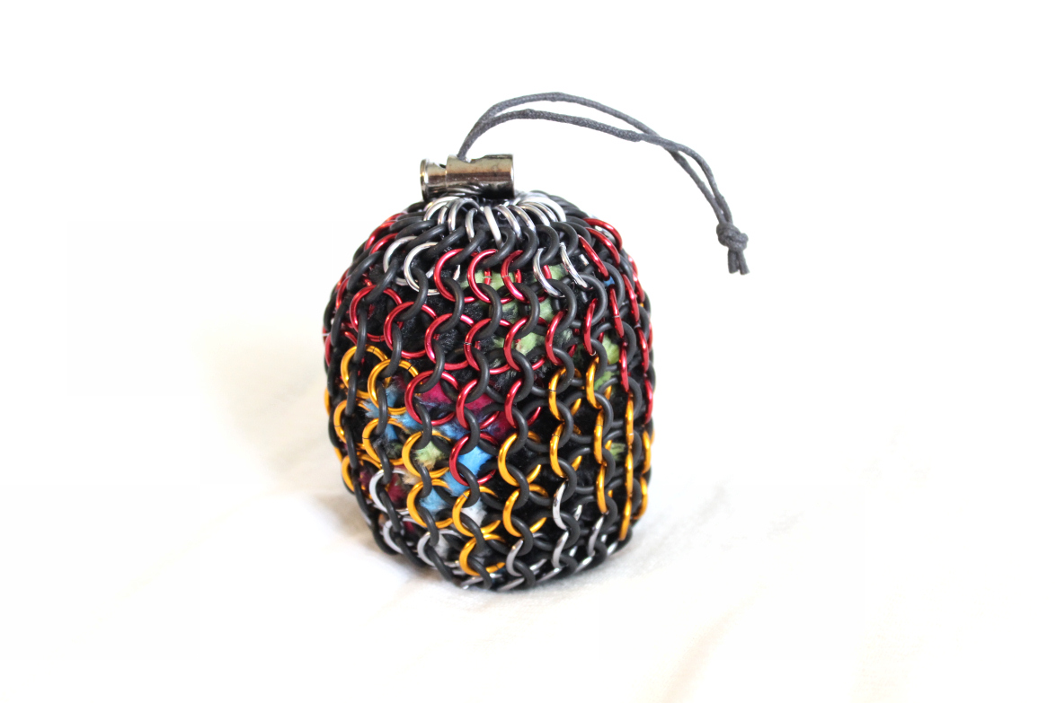 Red, Orange, Black Silver Dicebag