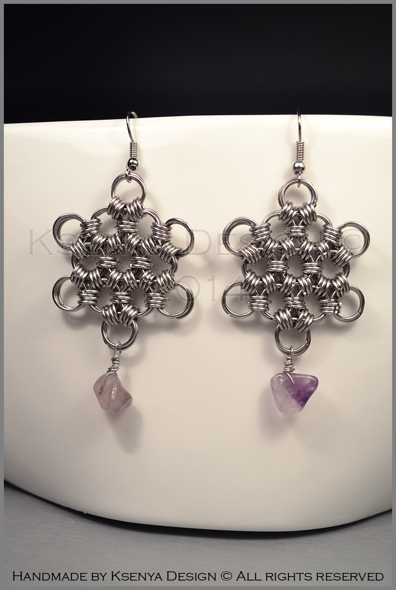 Amethyst Star Earrings