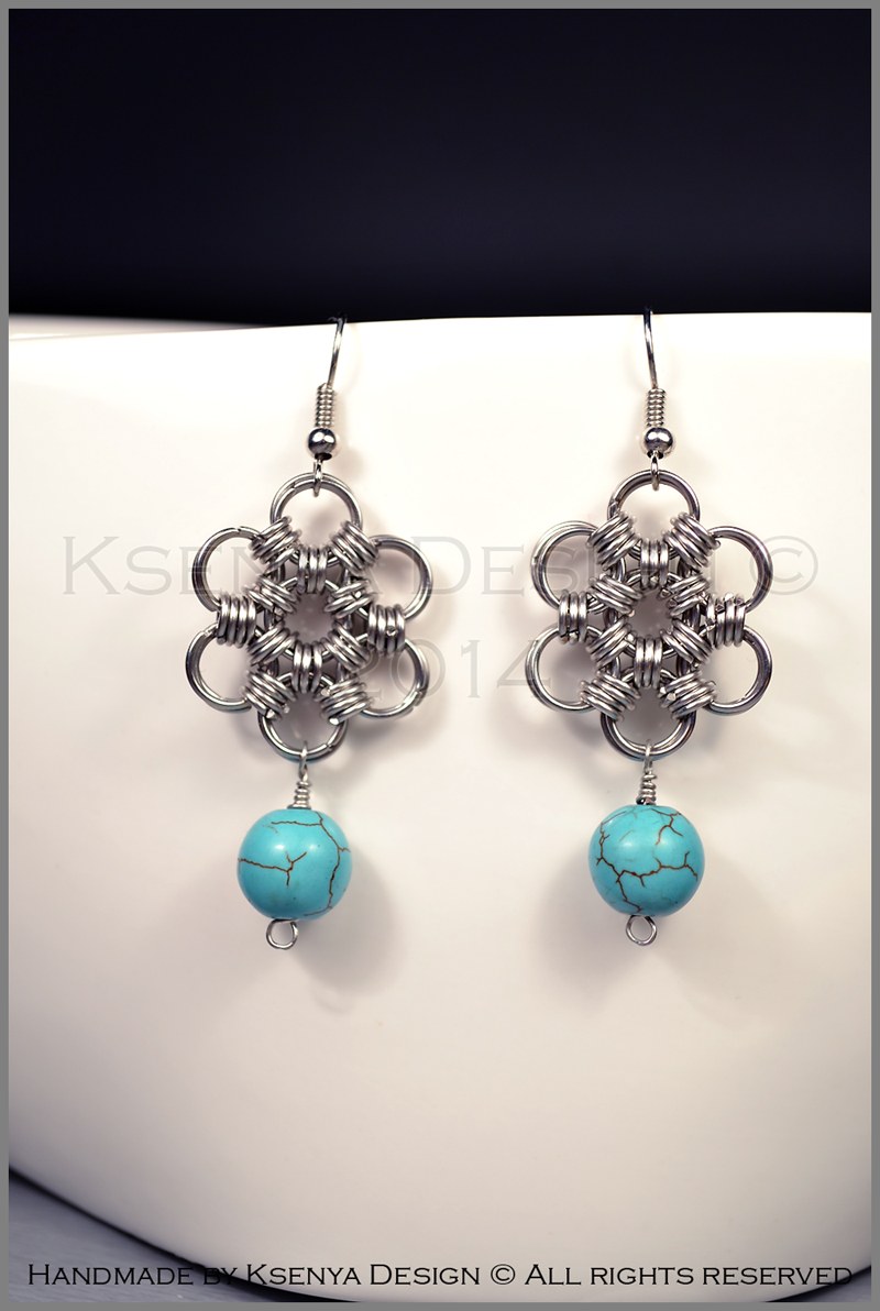 Howlite Flower Earrings