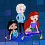 Casual Ariel, Elsa and Jasmine from Ralph 2