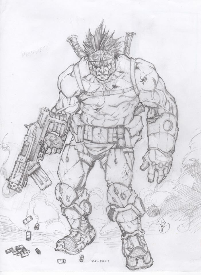 Sketch B.A.M.F.: 90's Image Comics Character