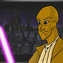 Cartoon-ish Mace Windu.