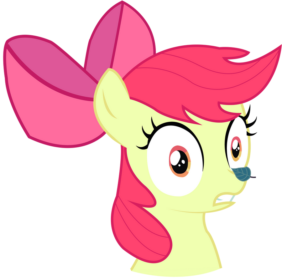 Apple Bloom with leaf on a nose