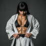 Image Fx Black Hair Karate Woman In White Gi