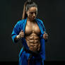 hot karateka with incredible abs
