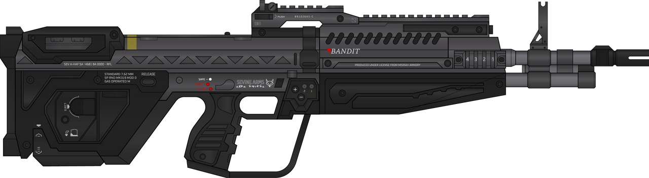 Halo Infinite. M392 Bandit Rifle. Left Side by LDINSDUSTRIES on DeviantArt