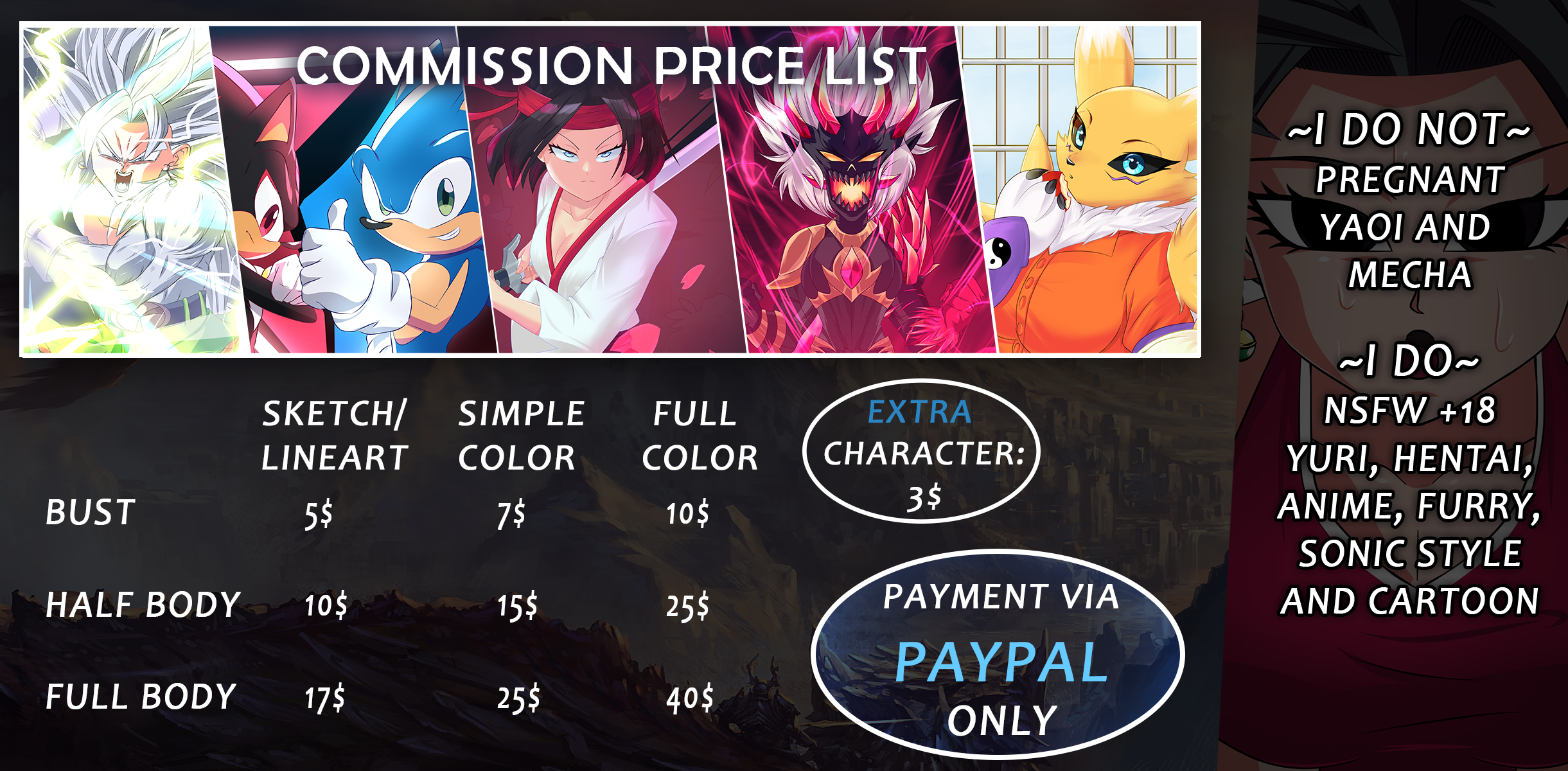 Commission Pricelist OPTION B by chrstnprdl on DeviantArt