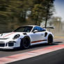 White Porsche 911 GT3 RS On the Track