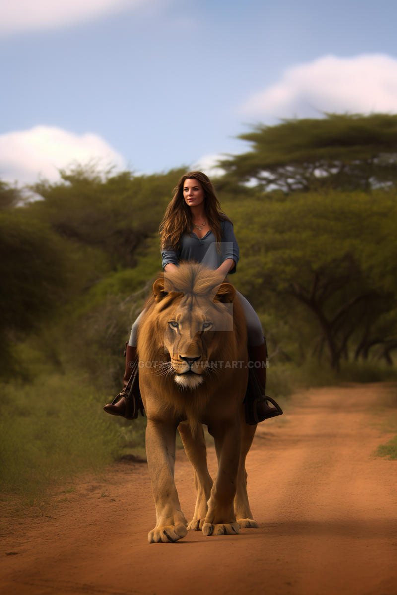 Woman Riding A Leopard woman riding a lion by got2me on DeviantArt