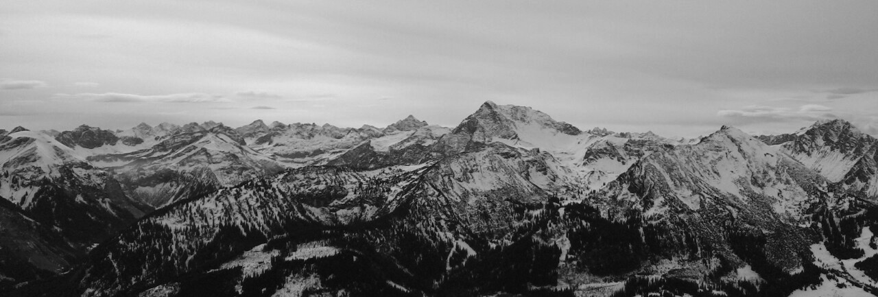 View from the Einstein (Alps) (BW version)