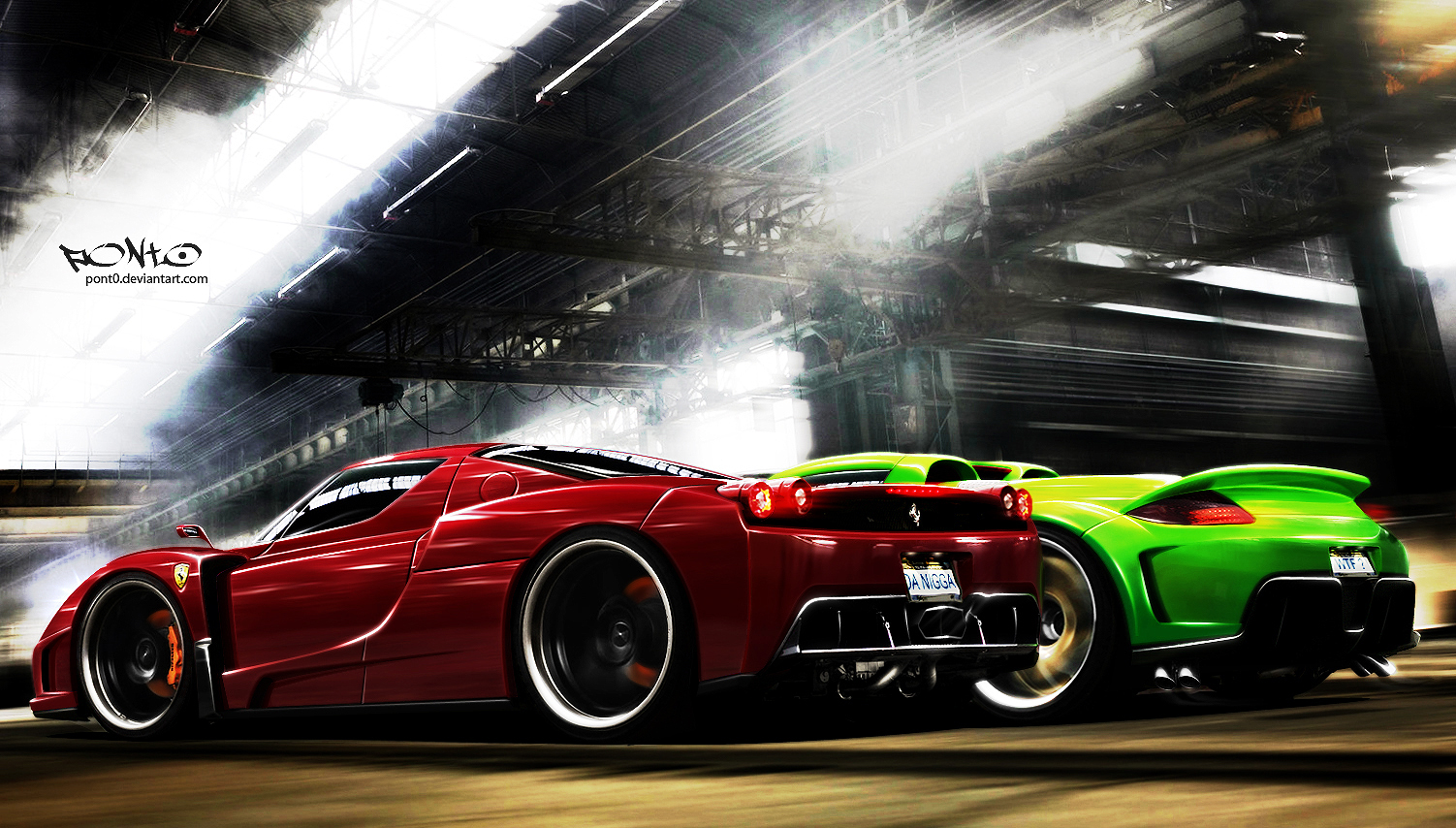 Ferrari Enzo Vs. Carrera GT by pont0 on DeviantArt