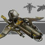 Dieselpunk spaceship. Concept