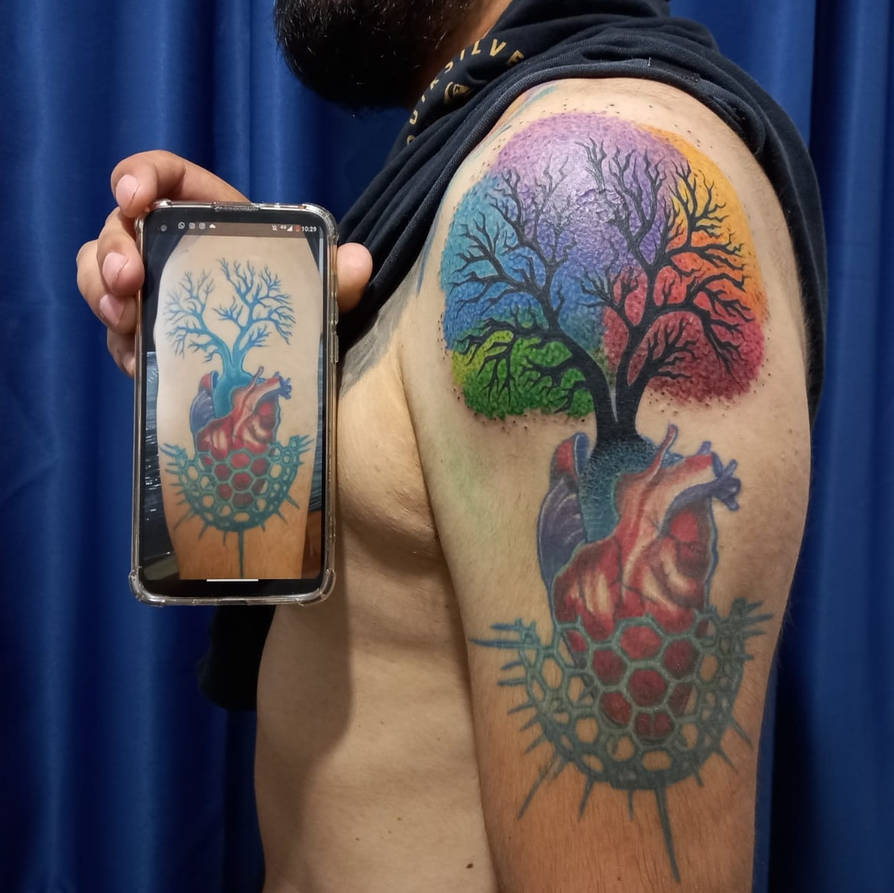 The colorful Heart Tree TATTOO by drawmort on DeviantArt