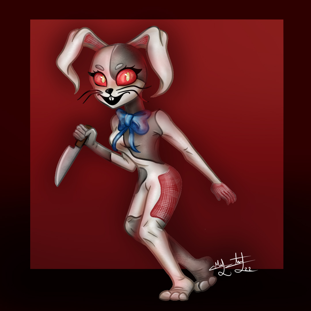 Vanny Pink Rabbit Vanny FANART by MidoryArts on DeviantArt