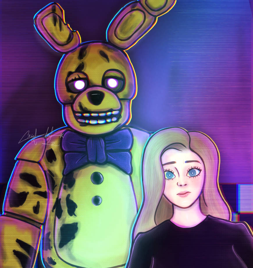 FNAF Movie Yellow Rabbit and OC IDK (Again) by MidoryArts on DeviantArt