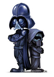 Darth Vader and Kylo Ren cartoon style