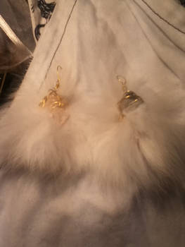 Rabbit Fur and Stone Charms for Sale