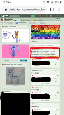 My page before DeviantArt Eclipse (Mobile)