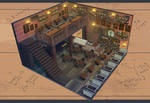 Coffee Shop - Interior Concept Art by iHF95