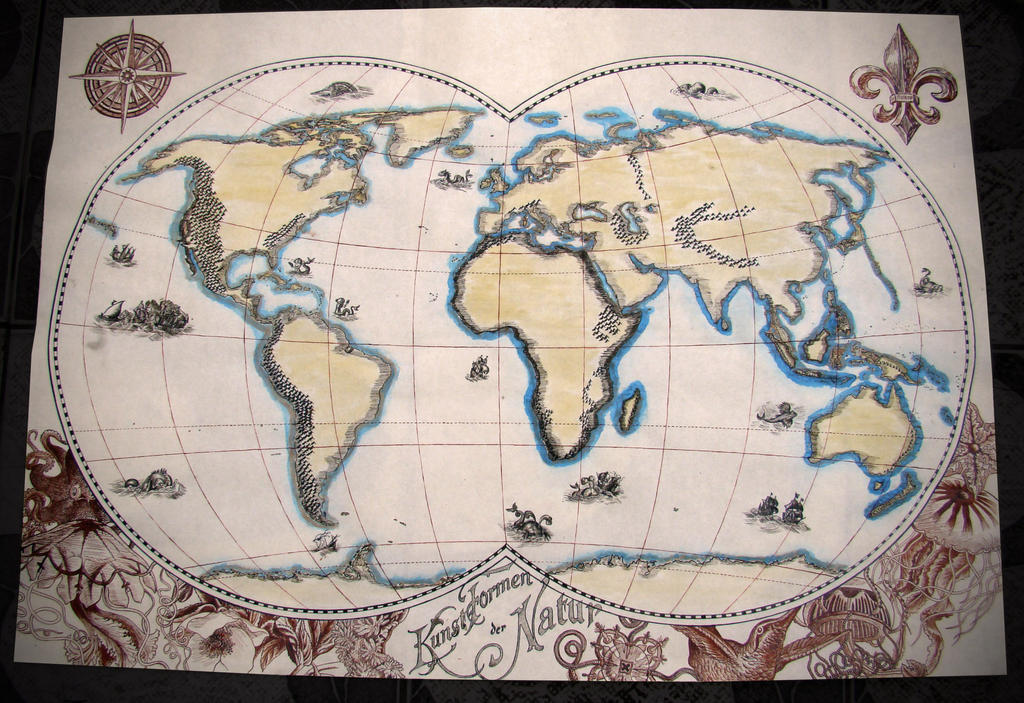 Quill and Ink World Map by ParDeLis on DeviantArt