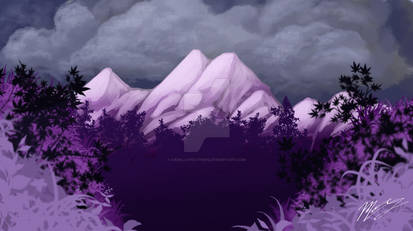 Purple stormy valley