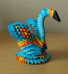 + Small Blue Swan (3D Origami)