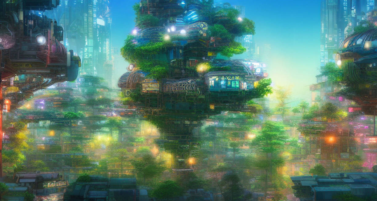 Solarpunk sci-fi tree city no.12 by PhonoForest on DeviantArt